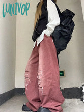 Lunivop Woman Jeans Denim Pants Cute Core New Trend Aesthetics Japanese Fashion Baddie Kpop High